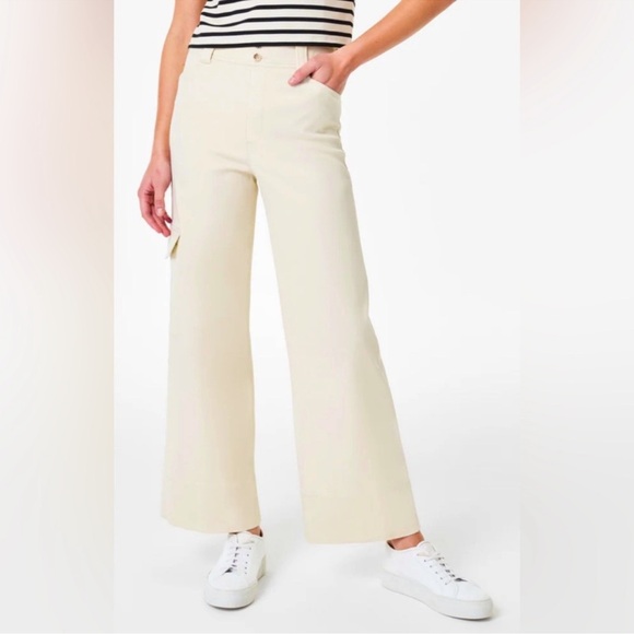 Spanx Stretch Twill Cropped Cargo Trouser Size 1x - Picture 1 of 14